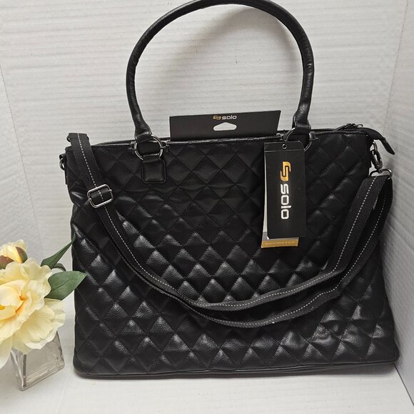 New Tags Womens SOLO Story Classic Tote Laptop Bag Black Professional Bag Gift - Picture 1 of 14